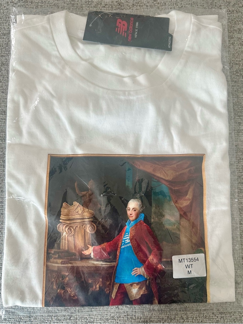 New Balance White Tee with Retro Portrait Graphic